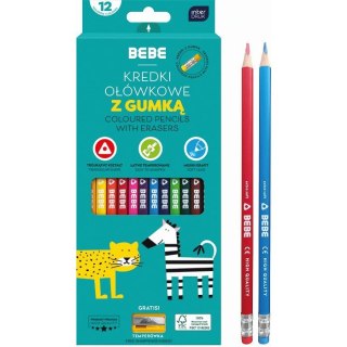 Bebe Kredki ołówkowe BB KIDS 12 kol 5902277357519 12 kol. Bebe (z gumką)