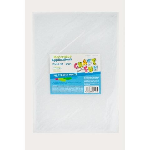 Craft with Fun Ozdoba filcowa 20x30x5szt biały 20x30 Craft with Fun (439314)