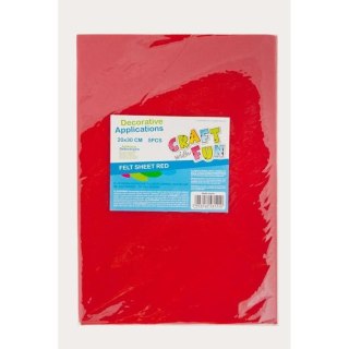 Craft with Fun Ozdoba filcowa 20x30x5szt czerw 20x30 Craft with Fun (439307)