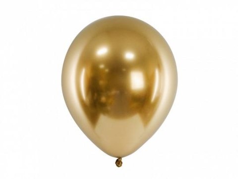 Partydeco Balon gumowy Glossy 10 szt. ZŁOTY 300mm Partydeco (CHB1-019-10)