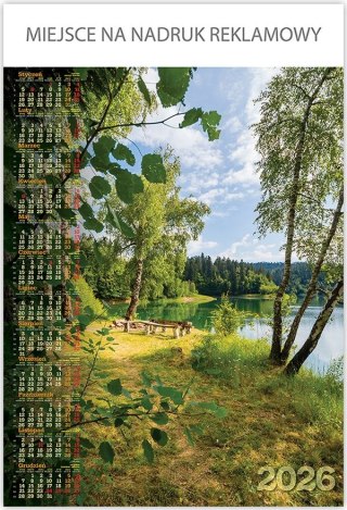 Telegraph Kalendarz ścienny OGRÓD JEZIORO plakatowy 670mm x 988mm Telegraph (06)