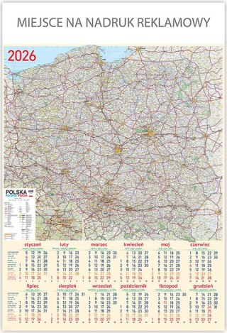 Telegraph Kalendarz ścienny MAPA plakatowy 670mm x 988mm Telegraph (08)
