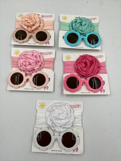 Bemag Zestaw piękności okulary kwiatki + opaska z różą Bemag (91054)