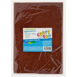 Craft with Fun Ozdoba filcowa 20x30x5szt brąz 20x30 Craft with Fun (439311)
