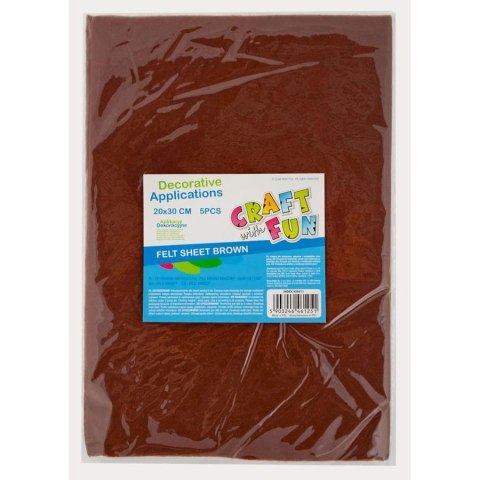 Craft with Fun Ozdoba filcowa 20x30x5szt brąz 20x30 Craft with Fun (439311)