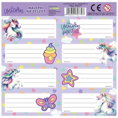 Derform Naklejka na zeszyt Jednorożec Derform (NNZJR16)