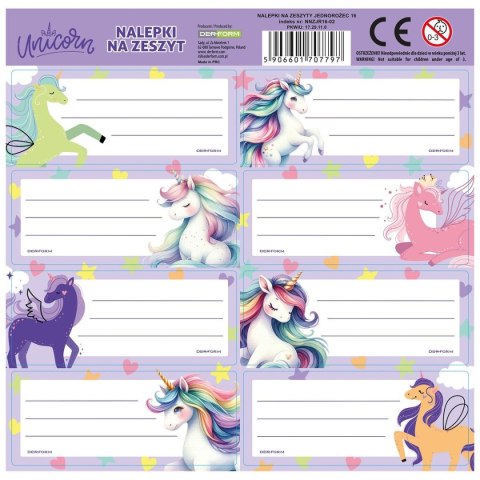 Derform Naklejka na zeszyt Jednorożec Derform (NNZJR16)