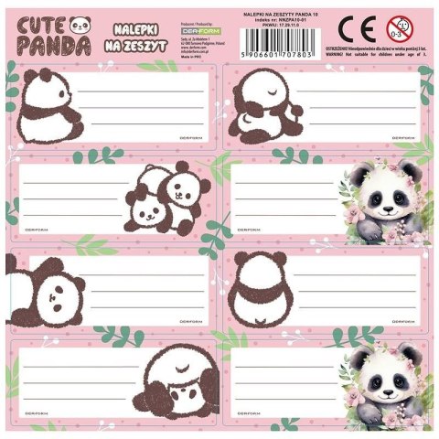 Derform Naklejka na zeszyt Panda Derform (NNZPA10)