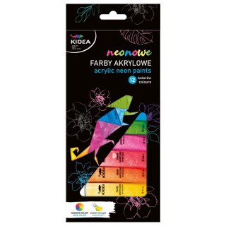 Kidea Farby akwarelowe Neonowe 12ml 12 kolor. Kidea (FAAN12KA)