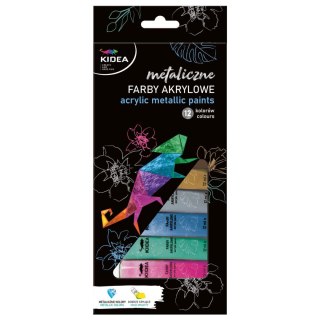 Kidea Farby akwarelowe metaliczne 12ml 12 kolor. Kidea (FAAM12KA)