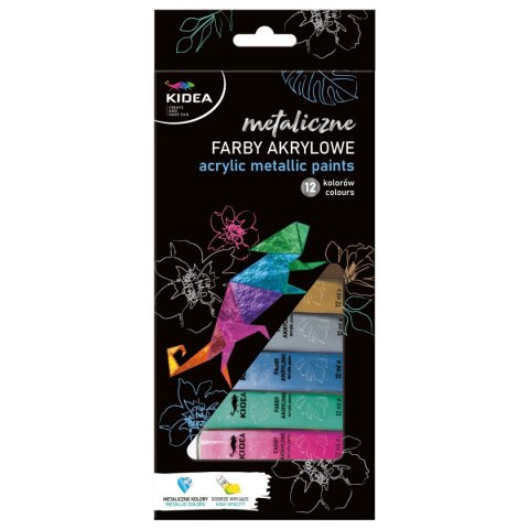 Kidea Farby akwarelowe metaliczne 12ml 12 kolor. Kidea (FAAM12KA)