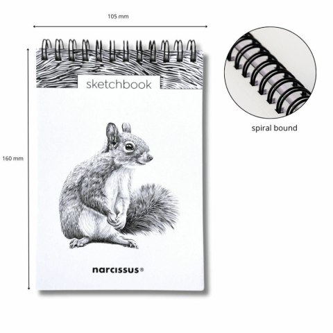 Narcissus Blok artystyczny szkicownik wiewiórka A6 120g 60k Narcissus