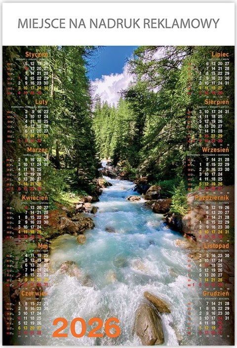 Telegraph Kalendarz ścienny POTOK plakatowy 670mm x 988mm Telegraph (07)