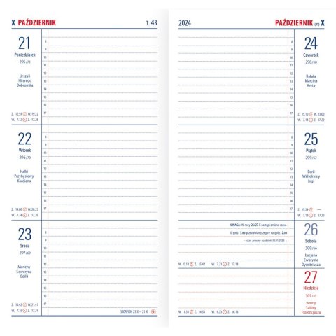 Wydawnictwo Telegraph Kalendarz książkowy (terminarz) TENOROS 102mm x 193mm Wydawnictwo Telegraph (N2)