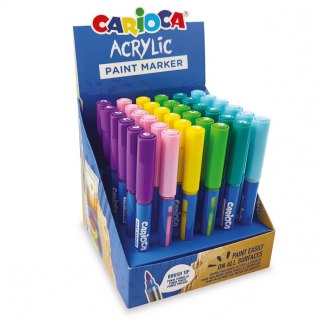 Carioca Marker specjalistyczny akrylowy z pędzelkiem 36 szt wkład mix pędzelek końcówka Carioca (160-2556)