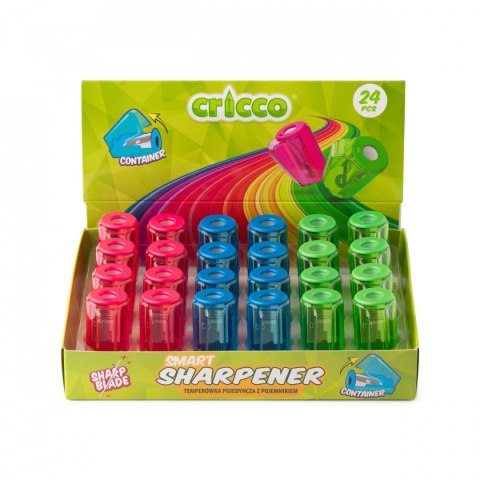 Cricco Temperówka mini smart z pojemnikiem mix plastik Cricco (CR228)