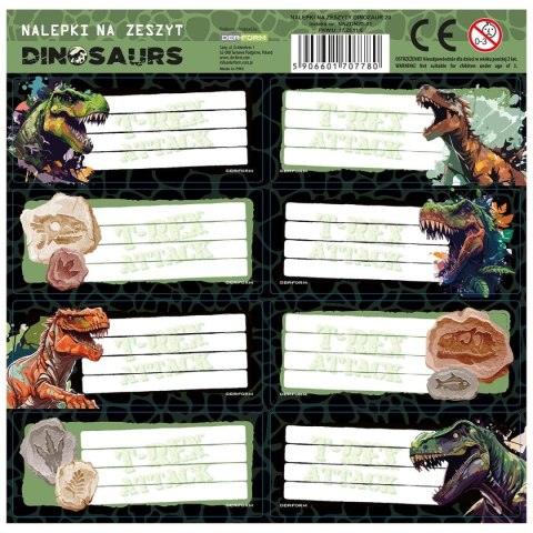 Derform Naklejka na zeszyt Dinozaur Derform (NNZDN20)
