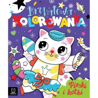 Aksjomat Książka dla dzieci Brokatowa kolorowanka. Pieski i kotki. Aksjomat