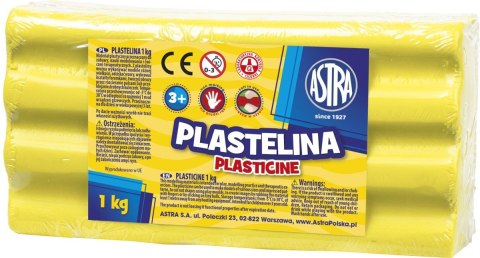 Astra Plastelina 1 kol. cytrynowa 1000g Astra