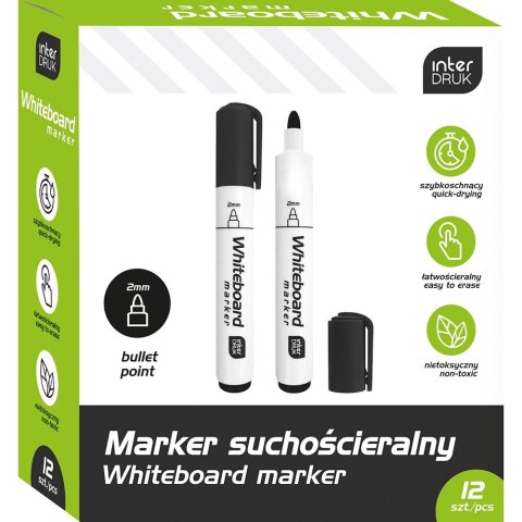 Interdruk Marker suchościeralny wkład czarny 2,0mm okrągła końcówka Interdruk (IMARTABCZA)