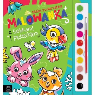 Książka dla dzieci Małe zwierzątka Malowanka z farbkami i pędzelkiem