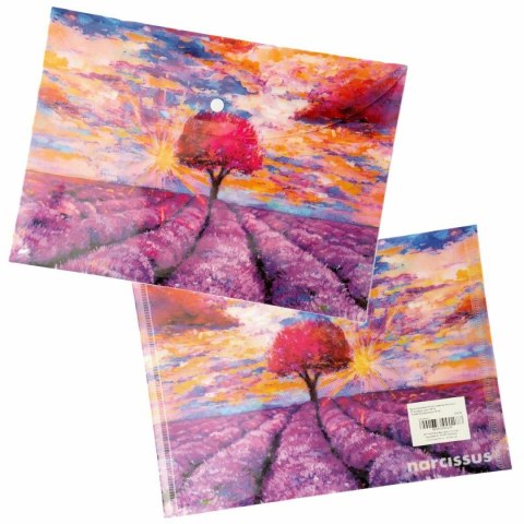 Narcissus Teczka plastikowa na zatrzask Lavenda Vista A5 mix 28 mic. Narcissus