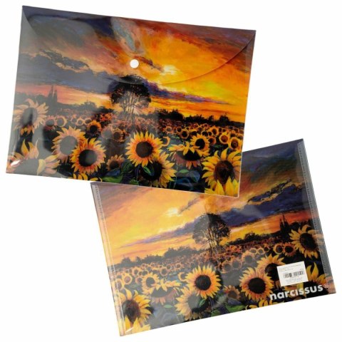 Narcissus Teczka plastikowa na zatrzask Słoneczniki Vista A4 mix 28 mic. Narcissus