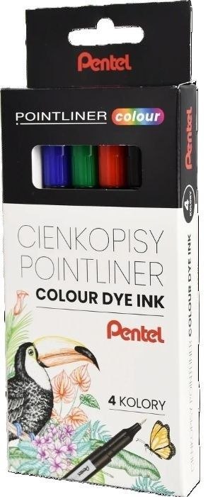 Pentel Cienkopis POINTLINER COLOUR wkład mix 0,4mm 4kol. Pentel (S40-ST4PL)