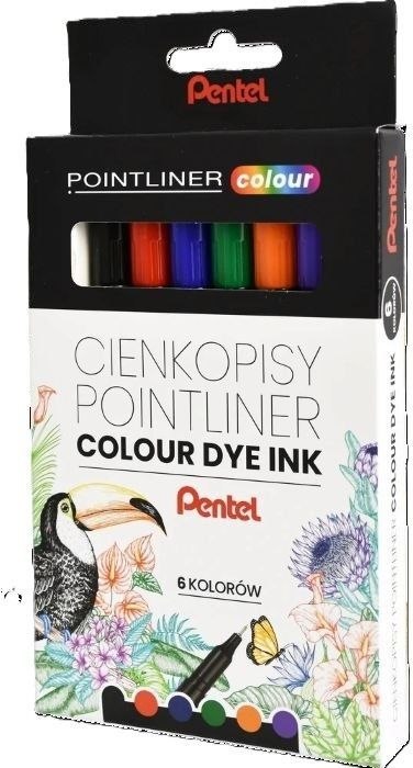 Pentel Cienkopis POINTLINER COLOUR wkład mix 0,4mm 6kol. Pentel (S40-ST6PL)