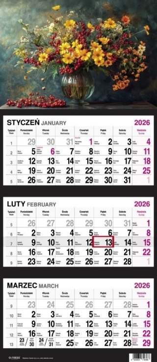 Press Kalendarz ścienny BUKIET 310mm x 790mm Press