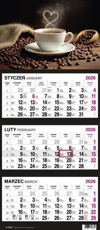 Press Kalendarz ścienny KAWA 310mm x 790mm Press