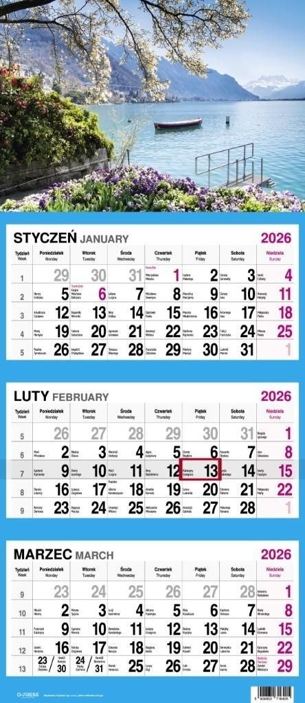 Press Kalendarz ścienny WIDOK 310mm x 790mm Press