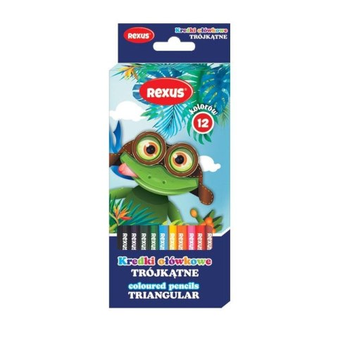 Rexus Kredki ołówkowe Rexus Teens trójkątne 12 kol. Rexus