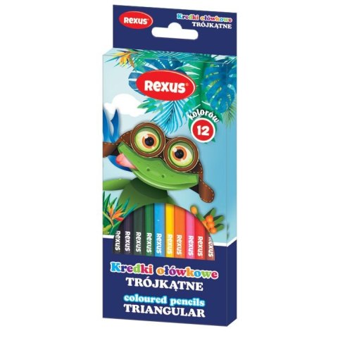 Rexus Kredki ołówkowe Rexus Teens trójkątne 12 kol. Rexus