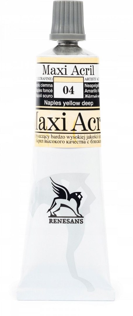 Renesans Farba akrylowa Żółta z Neapolu ciemna kolor: żółty neapolitański ciemny 60ml Renesans (04)