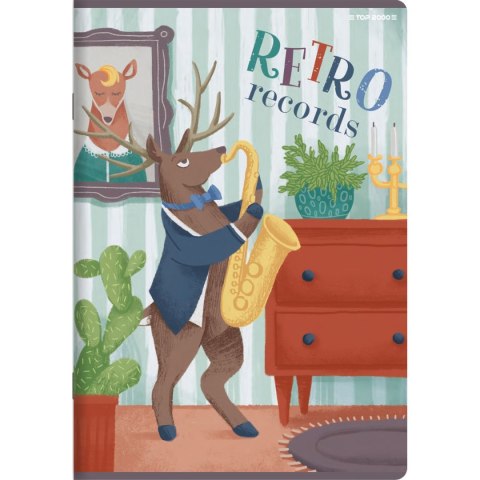 Top 2000 Zeszyt BOOKWORM/RETRO A5 32k. 70g krata Top 2000 (400169402)