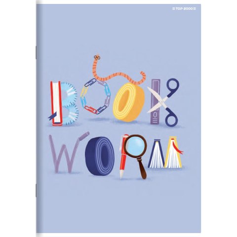 Top 2000 Zeszyt BOOKWORM/RETRO A5 32k. 70g krata Top 2000 (400169402)