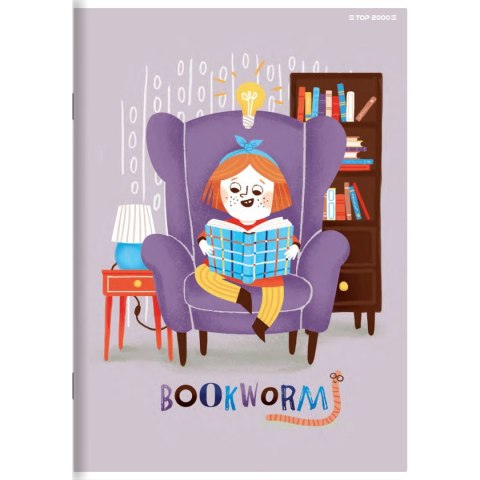 Top 2000 Zeszyt BOOKWORM/RETRO A5 32k. 70g krata Top 2000 (400169402)