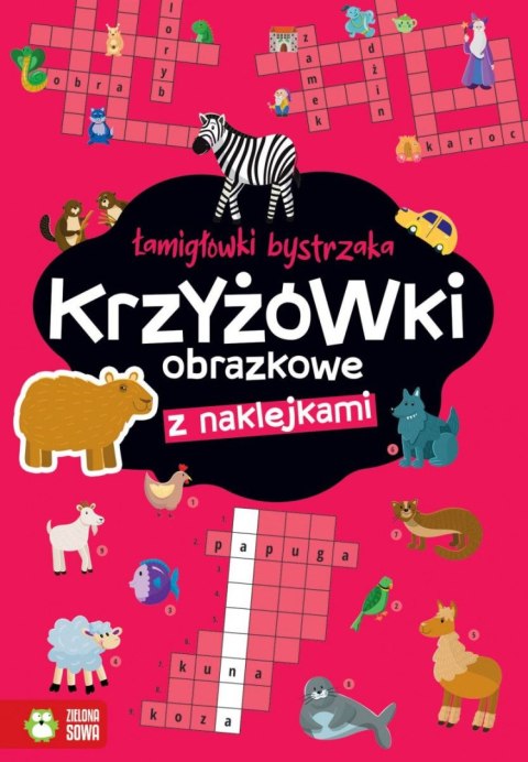 Zielona Sowa Książeczka edukacyjna Łamigłówki bystrzaka Krzyżówki obrazkowe Zielona Sowa