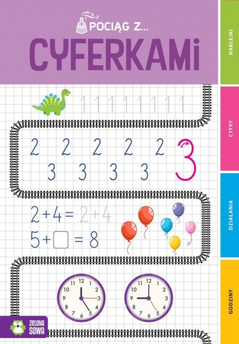 Zielona Sowa Książeczka edukacyjna Pociąg z cyferkam Zielona Sowa