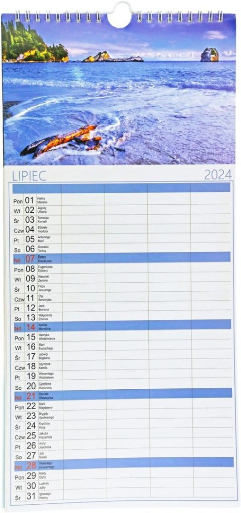 Darrieus Kalendarz ścienny notatnikowy 210mm x 450mm Darrieus