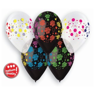 Godan Balon gumowy urodzinowe groszki 5 szt mix 330mm 13cal Godan (GS120/UGR)
