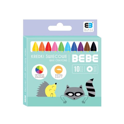 Interdruk Kredki świecowe BB KIDS pastel 10 kol. Interdruk (IKRŚW10BBKP)