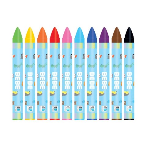 Interdruk Kredki świecowe BB KIDS pastel 10 kol. Interdruk (IKRŚW10BBKP)