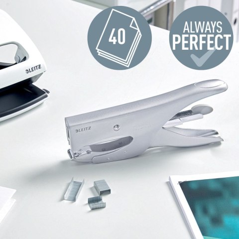 Leitz Zszywacz nożycowy srebrny 40k. metal Leitz (55490081)