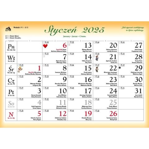 Lucrum Kalendarz ścienny MISIE rodzinny 280mm x 200mm Lucrum (WL11)