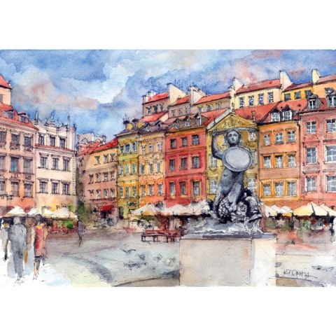 Lucrum Kalendarz ścienny miasta w awkareli rodzinny 2026 280mm x 400mm Lucrum (WL05)