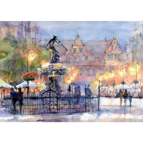 Lucrum Kalendarz ścienny miasta w awkareli rodzinny 2026 280mm x 400mm Lucrum (WL05)