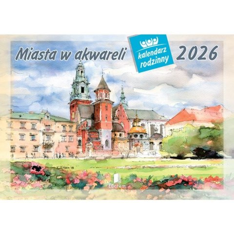 Lucrum Kalendarz ścienny miasta w awkareli rodzinny 2026 280mm x 400mm Lucrum (WL05)