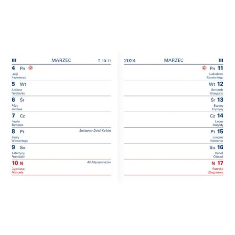 Wydawnictwo Telegraph Kalendarz książkowy (terminarz) kieszonkowy 71mm x 81mm Wydawnictwo Telegraph
